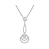 Image 1 : 0.75 CTW Diamond Dangling Cluster Pendant 10KT White Gold - REF-63X2Y