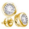 Image 1 : 0.10 CTW Diamond Solitaire Screwback Stud Earrings 10KT Yellow Gold - REF-14H9M