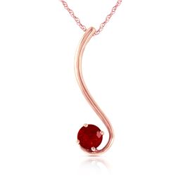 Genuine 0.55 ctw Ruby Necklace Jewelry 14KT Rose Gold - REF-28H3X