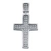 0.16 CTW Mens Diamond Small Cross Charm Pendant 10KT White Gold - REF-14N9F