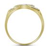 Image 2 : 0.33 CTW Mens Diamond Square Cross Cluster Ring 10KT Yellow Gold - REF-37F5N
