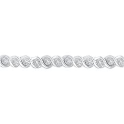 0.50 CTW Diamond Tennis Bracelet 10KT White Gold - REF-82Y4X