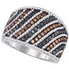 1.56 CTW Black Cognac-brown Color Diamond Ring 10KT White Gold - REF-67H4M