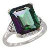 Natural 5.44 ctw mystic-topaz & Diamond Engagement Ring 10K White Gold - REF-32N2G