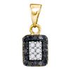 Image 1 : 0.20 CTW Black Color Diamond Rectangle Cluster Pendant 10KT Yellow Gold - REF-9F7N