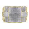 Image 2 : 0.78 CTW Diamond Symmetrical Square Cluster Ring 10KT Yellow Gold - REF-75Y2X