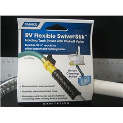 New RV Flexible Swivel Stik / Holding tank rinser with shut off valve