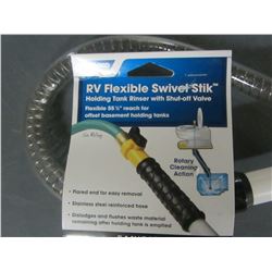 New RV Flexible Swivel Stik / Holding tank rinser with shut off valve