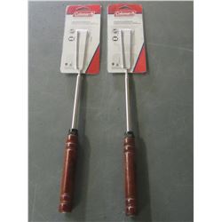 set of 2 New Coleman Telescoping Rotisserie Hot dog Forks