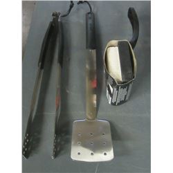 New Weber Flipper & Tongs + BBQ Stone Grill Scrubber