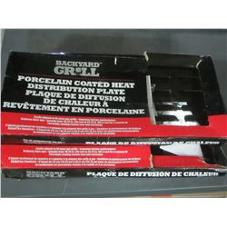 2 Porcelain Coated Heat Distribution Plate / fits most grills easily adjustible