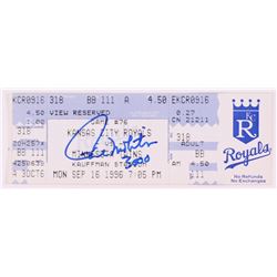 Paul Molitor Signed 1996 Royals vs. Twins Ticket Stub Inscribed "3000" (FSC COA)