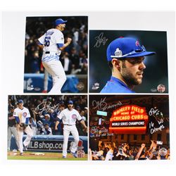 Lot of (4) Signed Cubs 8x10 Photos with Hector Rondon, Matt Szczur, Justin Grimm (Schwartz COA)