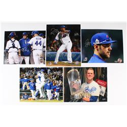 Lot of (5) Signed Cubs 8x10 Photos with Pedro Strop, Matt Szczur, Chris Bosio (Schwartz COA)