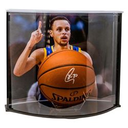 Stephen Curry Signed Official NBA Game Ball with Custom Curve Display Case (Fanatics Hologram)