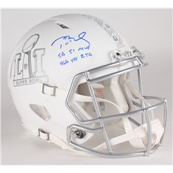 Tom Brady Signed LE Super Bowl 51 Custom Matte White ICE Authentic Proline Speed Helmet Inscribed "S