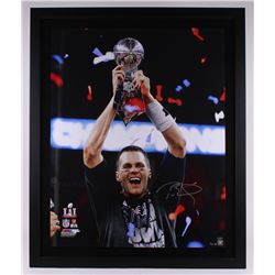Tom Brady Signed Limited Edition Patriots 2016 Super Bowl LI  39" x 47.25" Custom Framed Photo Displ