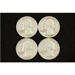 1957-D,58-D,61-D & 64 WASHINGTON SILVER QUARTERS