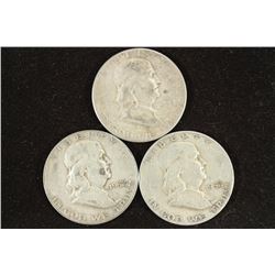 1952-P/D/S FRANKLIN HALF DOLLARS