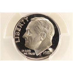 1981-S TYPE I ROOSEVELT DIME PCGS PR69 DCAM