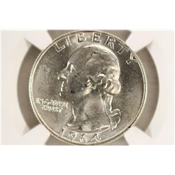 1964-D WASHINGTON SILVER QUARTER NGC MS64