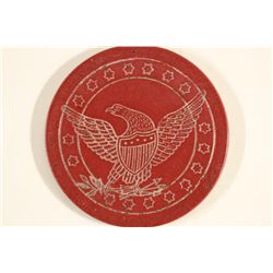 VINTAGE POKER CHIP LIGHT MAROON / WHITE ENGRAVED