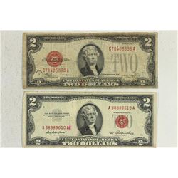 1928-D & 1953 $2 US NOTES RED SEALS