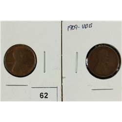 1909 LINCOLN CENT AU/UNC & 1909-VDB LINCOLN CENTS