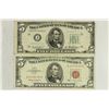 Image 1 : 1950-B $5 FRN AND 1963 $5 US NOTE GREEN AND RED