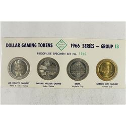 4-$1 GAMING TOKENS 1966 SERIES GROUP 13 (PF LIKE)