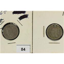 1865 & 1867 THREE CENT PIECE (NICKEL) BOTH WITH