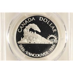 1986 CANADA VANCOUVER SILVER DOLLAR PCGS PR69