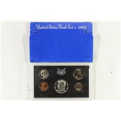 1969 US PROOF SET WITH BOX, 40% SILVER JFK HALF