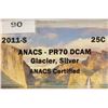 Image 3 : 2011-S SILVER GLACIER N.P. QUARTER ANACS PR70 DCAM