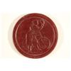 Image 1 : VINTAGE POKER CHIP MAROON WITH EMBOSSED GIRL ON