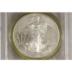 2010 AMERICAN SILVER EAGLE PCGS MS69 25TH YEAR OF