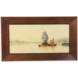 S. A. Mulholland Sail Boats Watercolor
