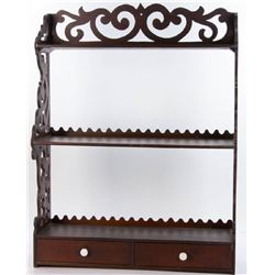 Early 19th C. Mahogany Hanging Shelf