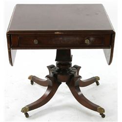 Inlaid Mahogany Drop Leaf Table