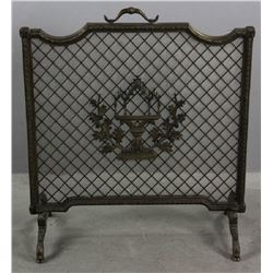 19th C French Bronze Fire Screen