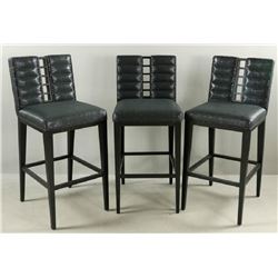 Modern Black Painted Upholstered Bar Chairs