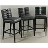 Image 2 : Modern Black Painted Upholstered Bar Chairs