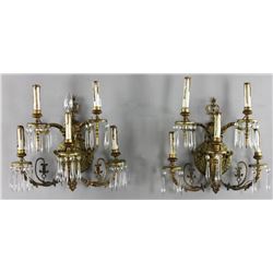 Early 20th C French Bronze Wall Sconces