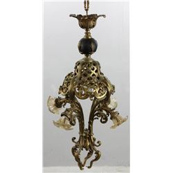 Early 20th C French Bronze Hanging Lamp