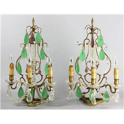 Pair of Early 20th Bronze Girandoles