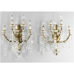 Pair of Early 20th C. Bronze Sconces