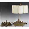 Image 1 : French Bronze Lamp with Bronze Inkstand