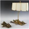 Image 2 : French Bronze Lamp with Bronze Inkstand