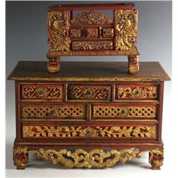 Chinese Carved Table top Altar on Chest