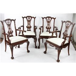 Four Maitland Smith Mahogany Armchairs